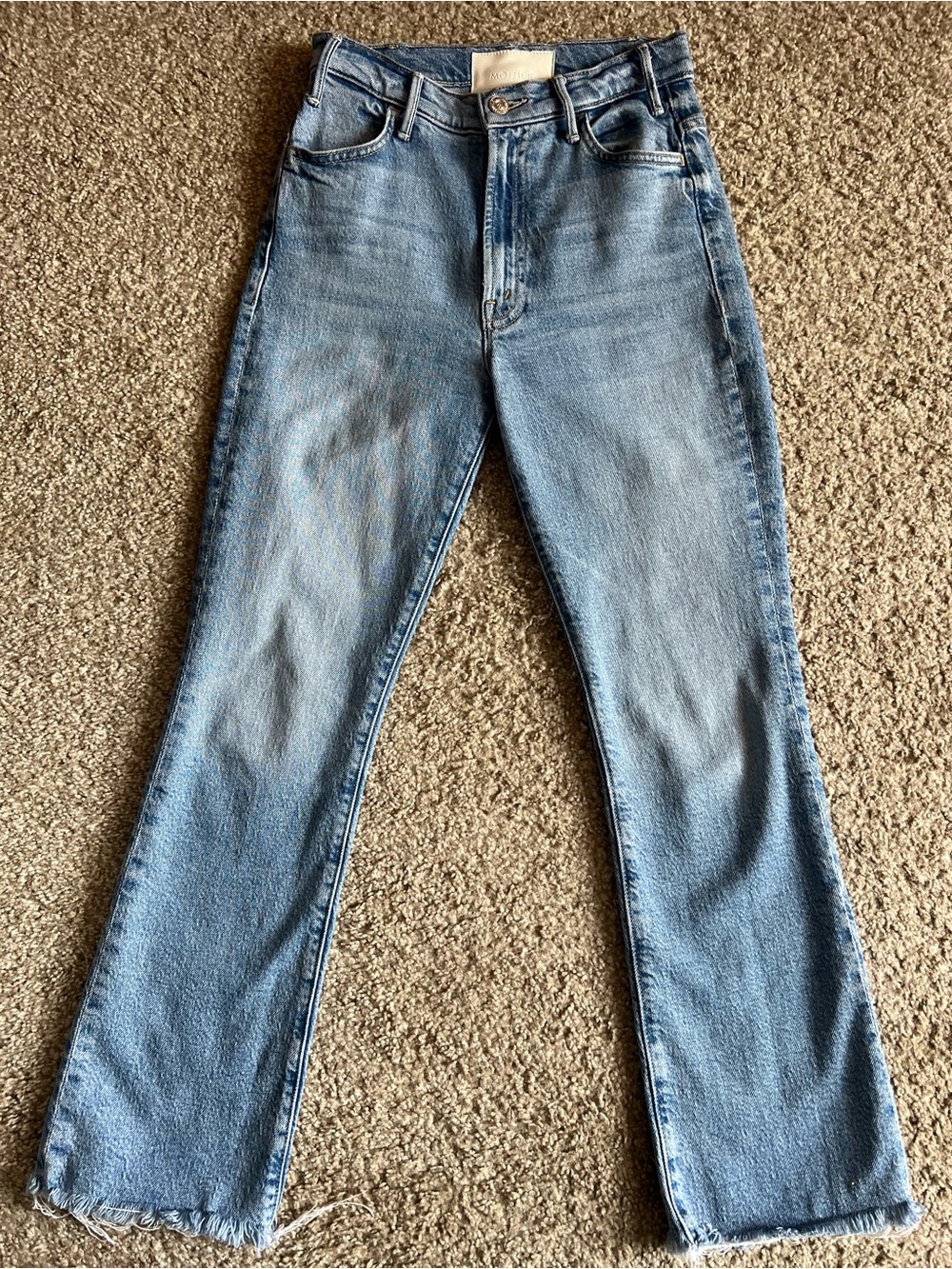 MOTHER Light Blue High-Rise Flare Jeans